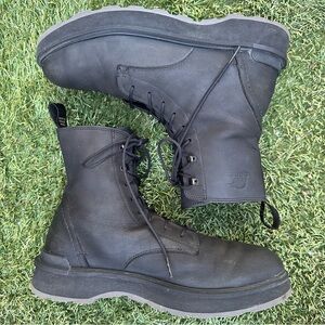 Sorel Hi-Line Lace Leather Boot Moto Combat Ankle Lace Up Utility Work Boot 11